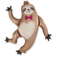 Cute Sloth with Bowtie Supershape Balloon